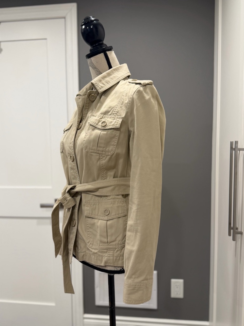 GAP Women's Light Beige Utility Jacket with Belt